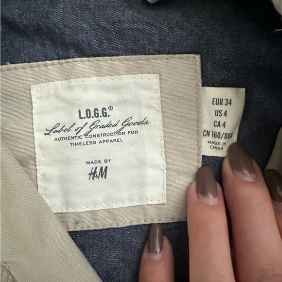 H&M Light Tan Double-Breasted Trench Coat - Picture 2 of 3